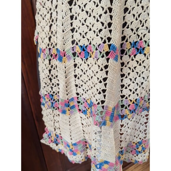 Handmade Crochet Apron With Multicolor Detailing & Halter Neck Design - Picture 3 of 4